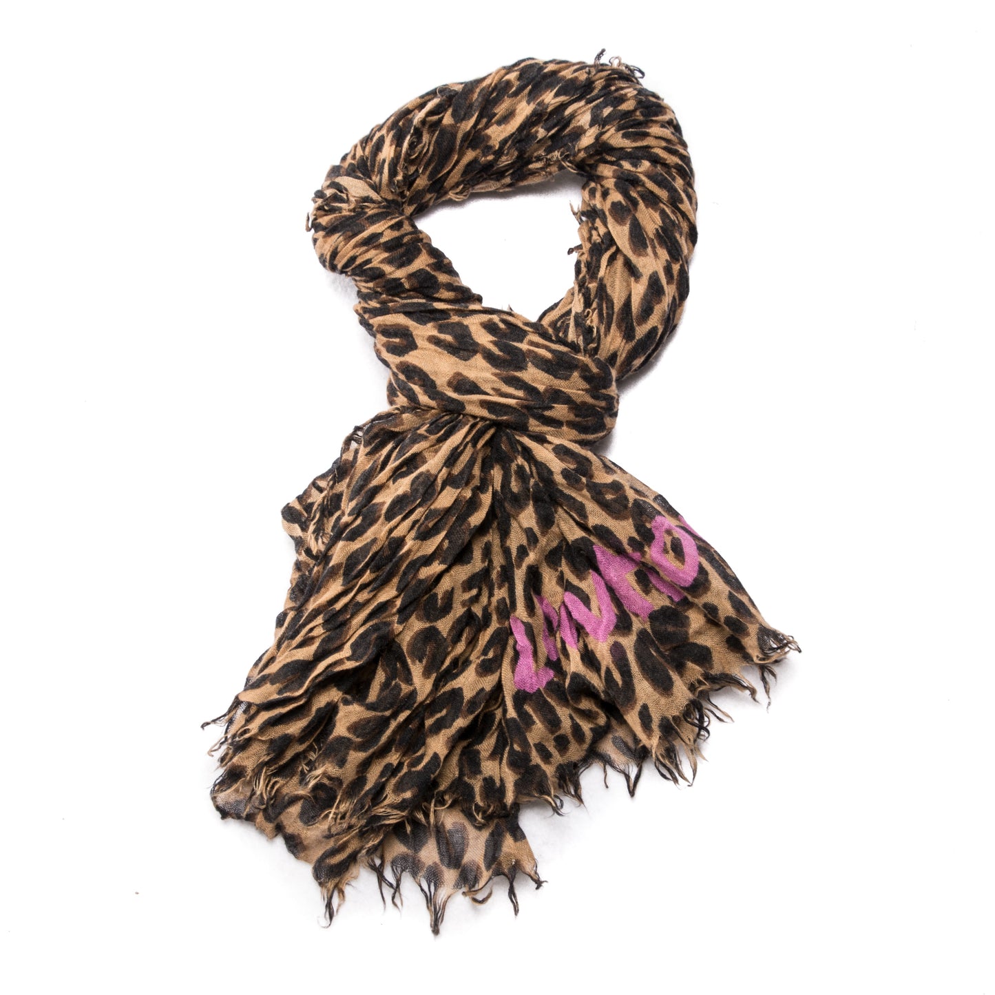 Cashmere Silk Leopard Stole Brown