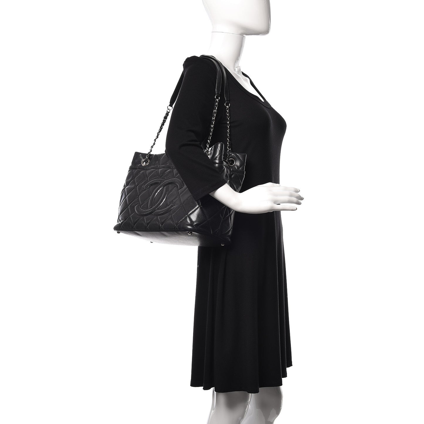 Caviar Quilted CC Timeless Soft Tote Black