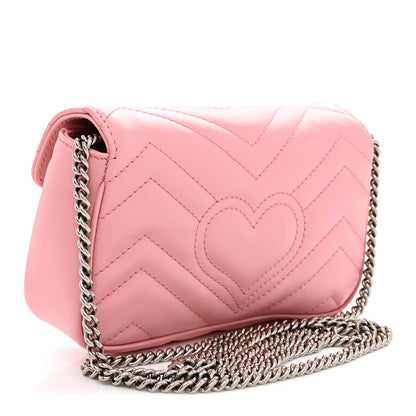Gucci Calfskin Matelasse Super Mini GG Marmont Shoulder Bag Wild Rose Wild Rose 3 of 11