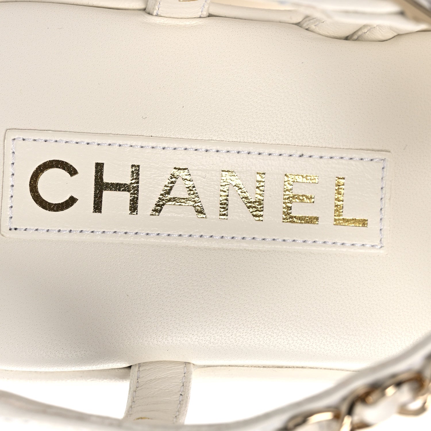Chanel Lambskin Metal Chain Ankle Strap Sandals 39 White 9 of 12
