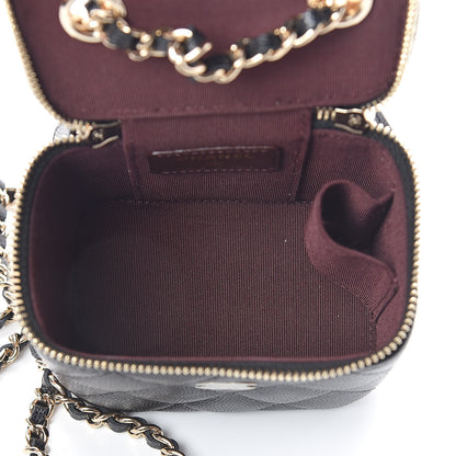 Chanel Caviar Quilted Mini Vanity Case With Chain Black 5 of 8