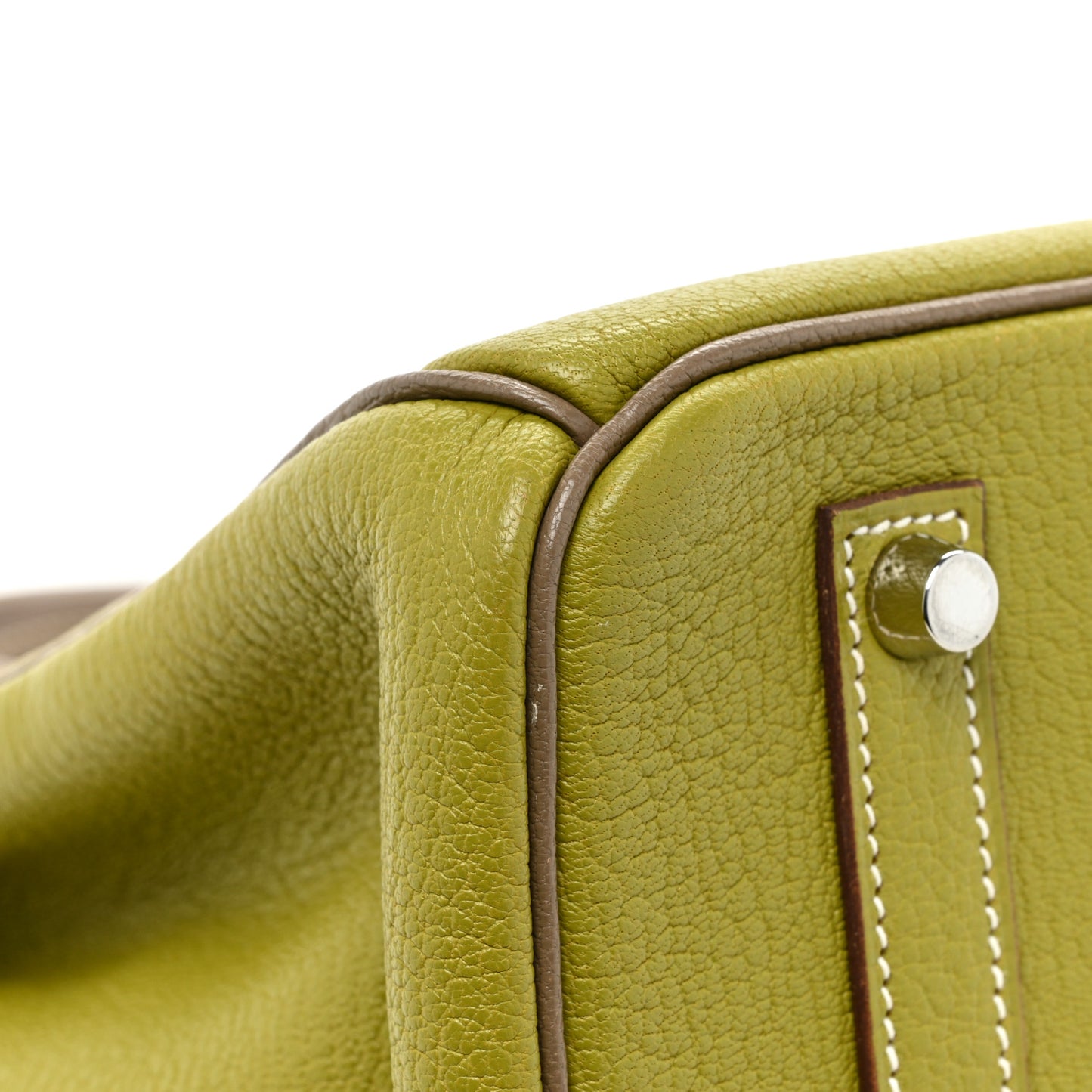 Chevre de Coromandel Horseshoe Birkin 35 Vert Anis Etoupe
