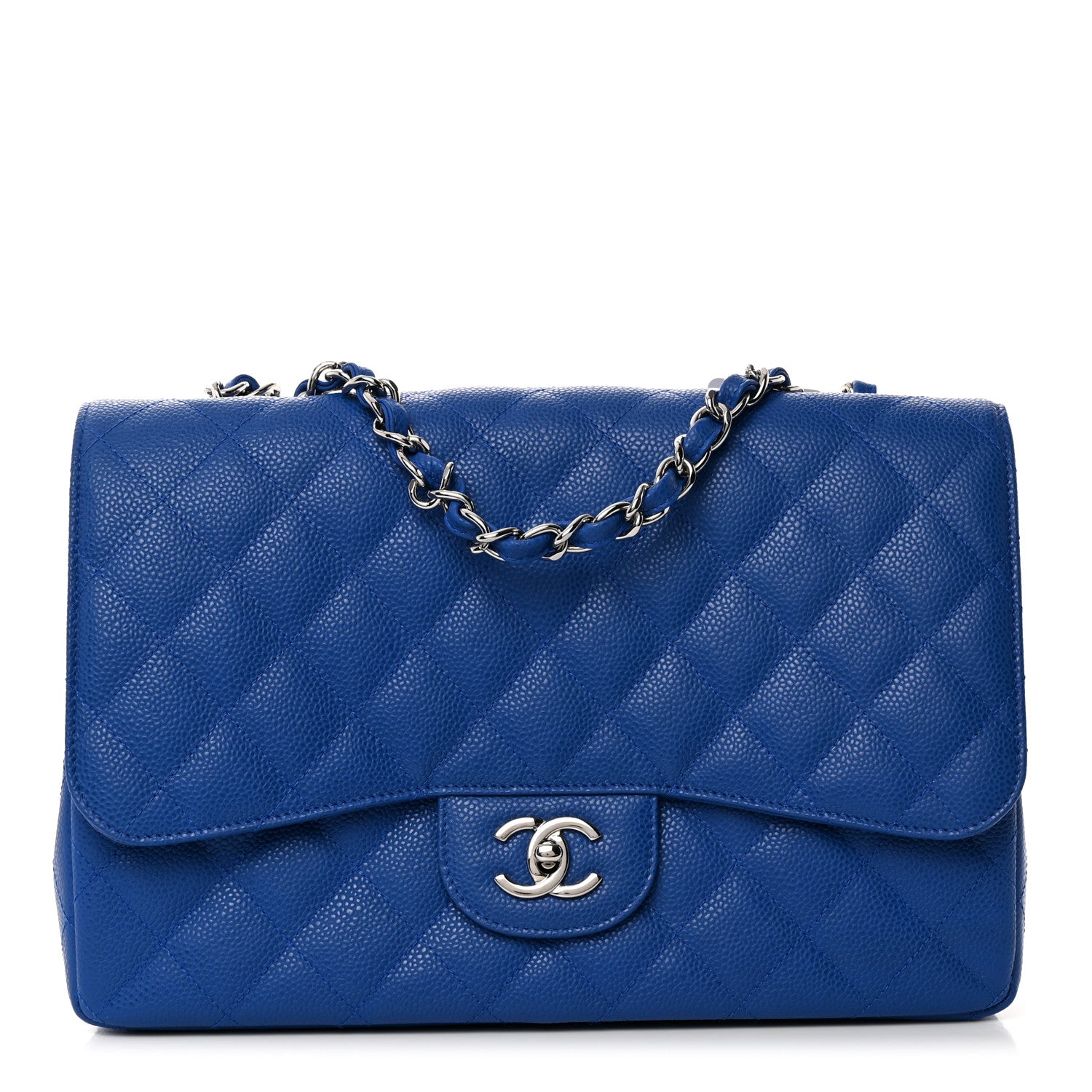 Chanel Caviar Quilted Jumbo Single Flap Dark Blue 1 of 11
