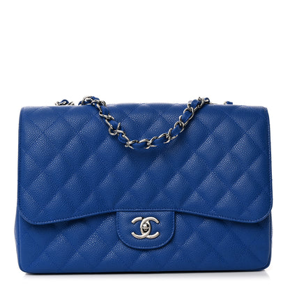Chanel Caviar Quilted Jumbo Single Flap Dark Blue 1 of 11