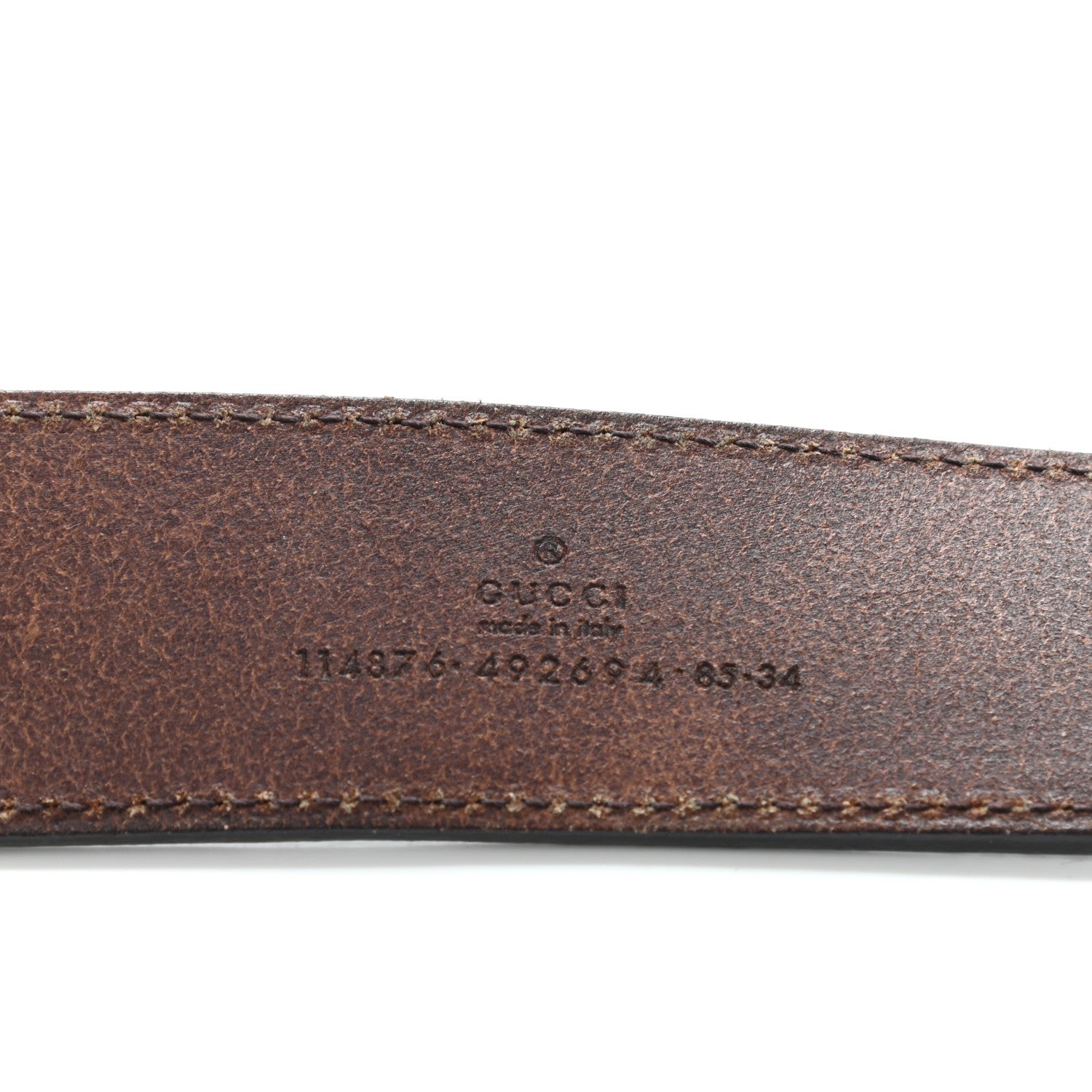 Gucci Calfskin Interlocking G 40mm Belt 85 34 Dark Brown 5 of 15