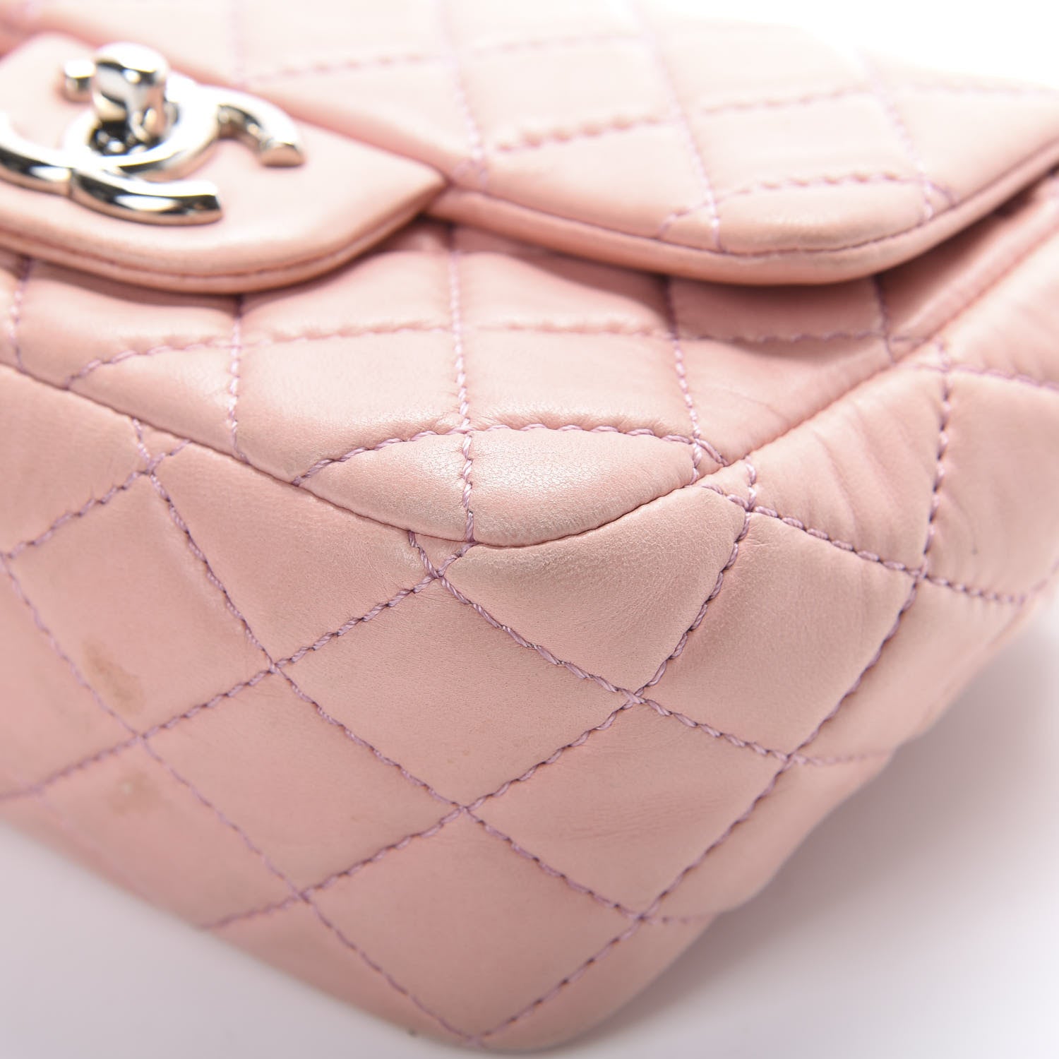 Chanel Lambskin Quilted Mini Square Flap Pink 9 of 15