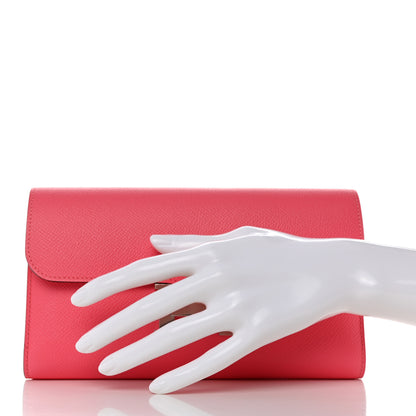 Hermes Epsom Constance Long Wallet Rose Azalee 2 of 9