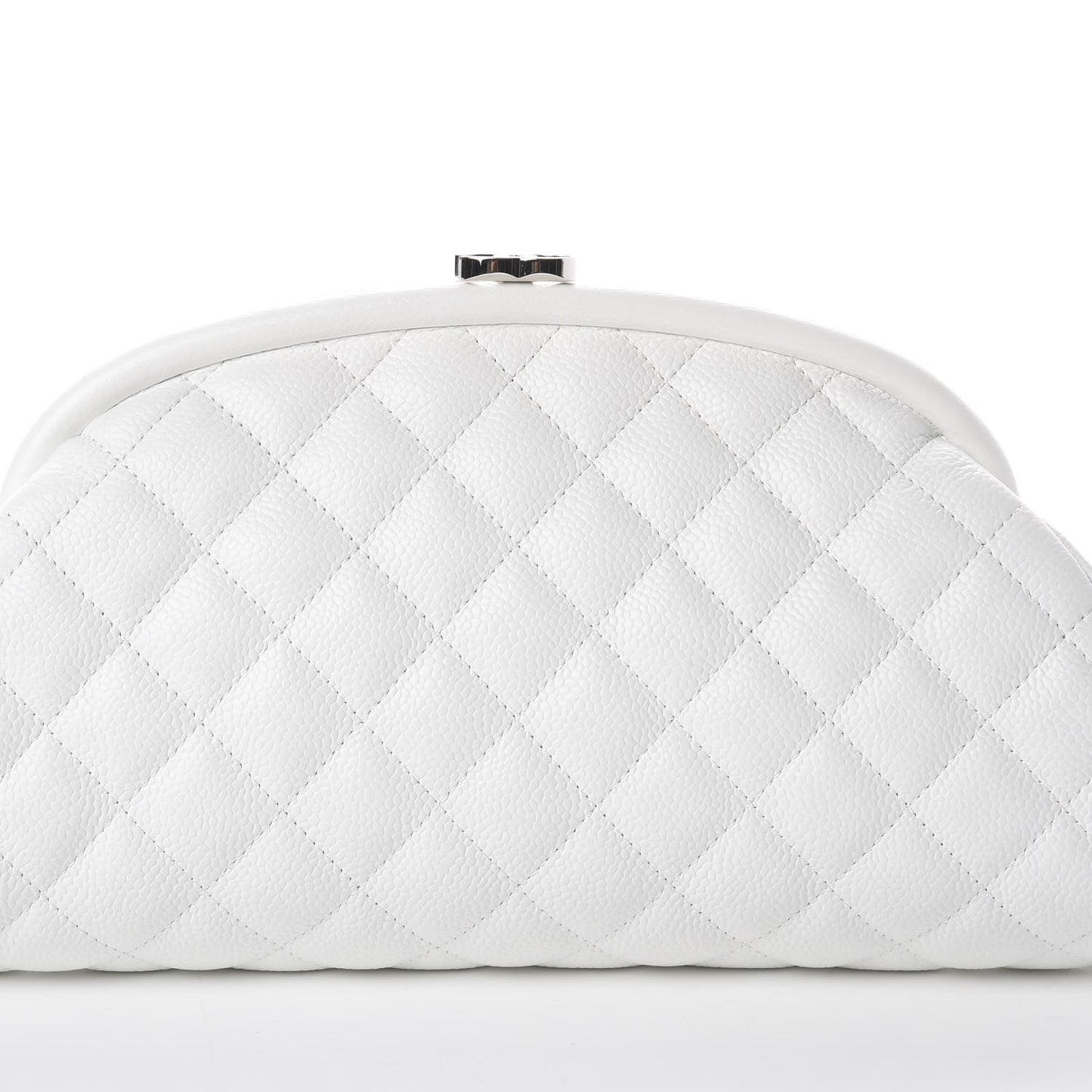 Caviar Quilted Timeless Clutch White