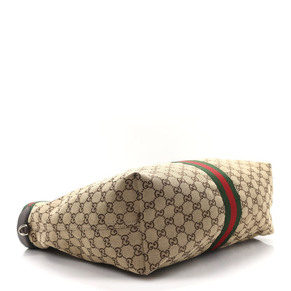 Gucci GG Monogram Web Large Giglio Tote Beige Brown 5 of 12
