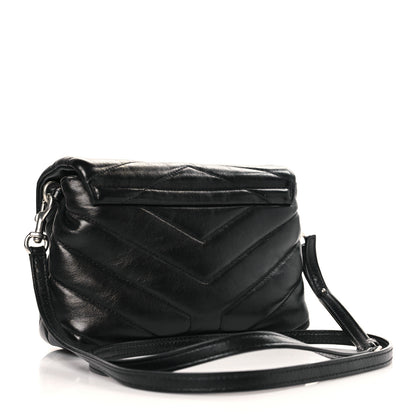 Saint Laurent Calfskin Y Quilted Monogram Toy Loulou Crossbody Bag Black 3 of 10