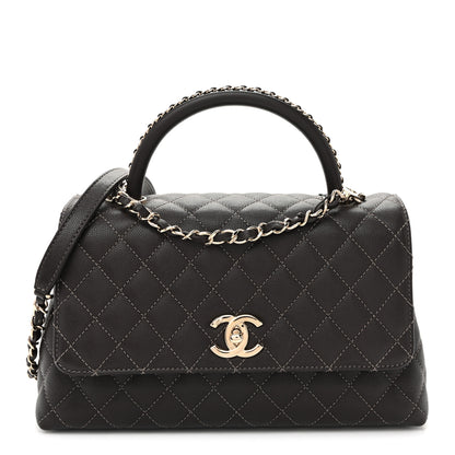 Chanel Caviar Quilted Small Coco Handle Flap Dark Brown Dark Brown 1 of 10
