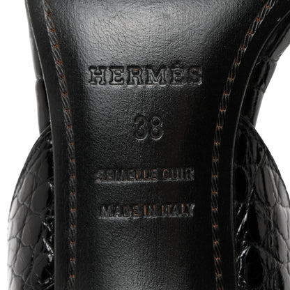 Hermes Alligator Night 70 Sandals 38 Black 8 of 9