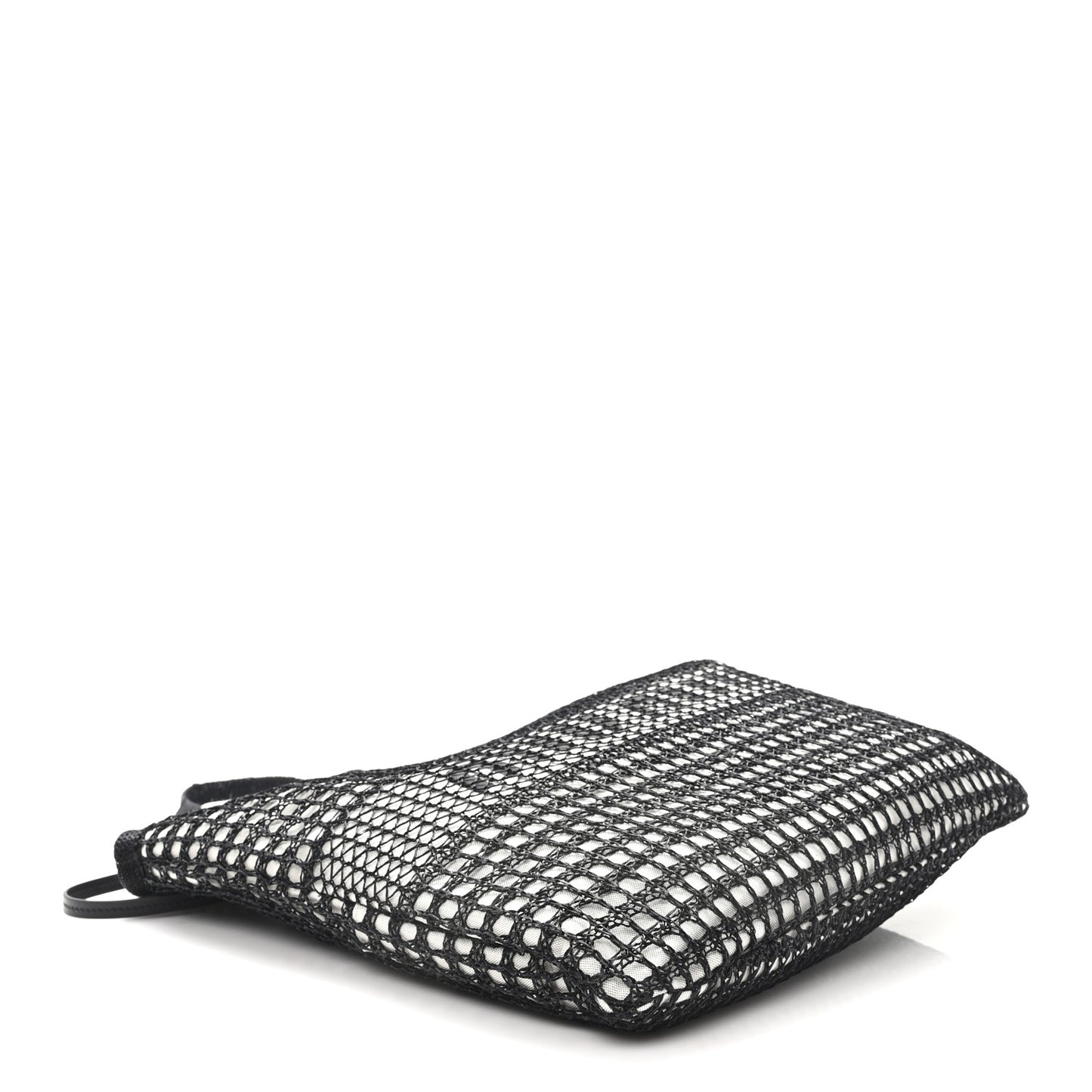 Raffia Effect Linen Logo Ivy Bag Black Natural