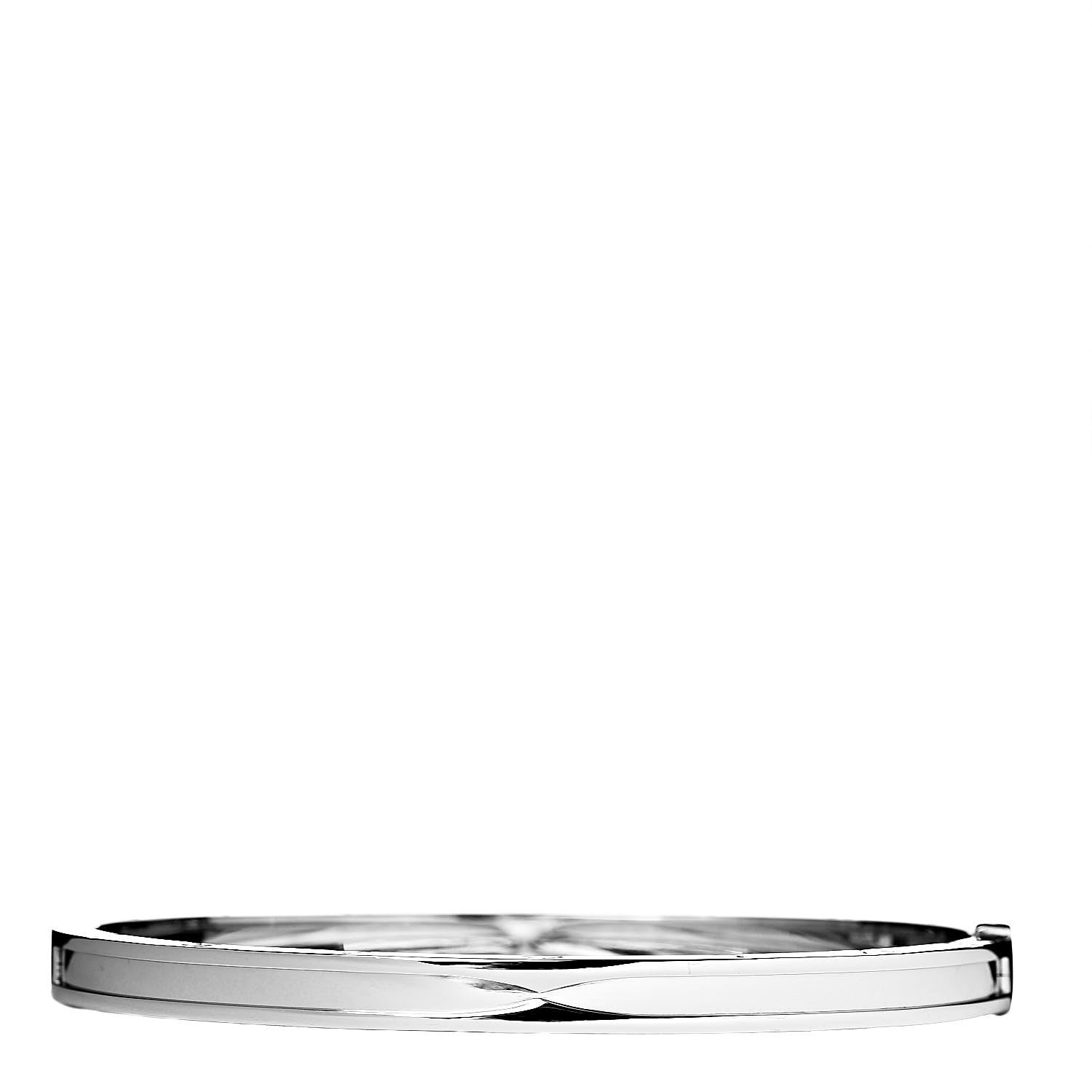 Bulgari 18K White Gold Narrow B.Zero1 Bangle Bracelet L 1 of 6