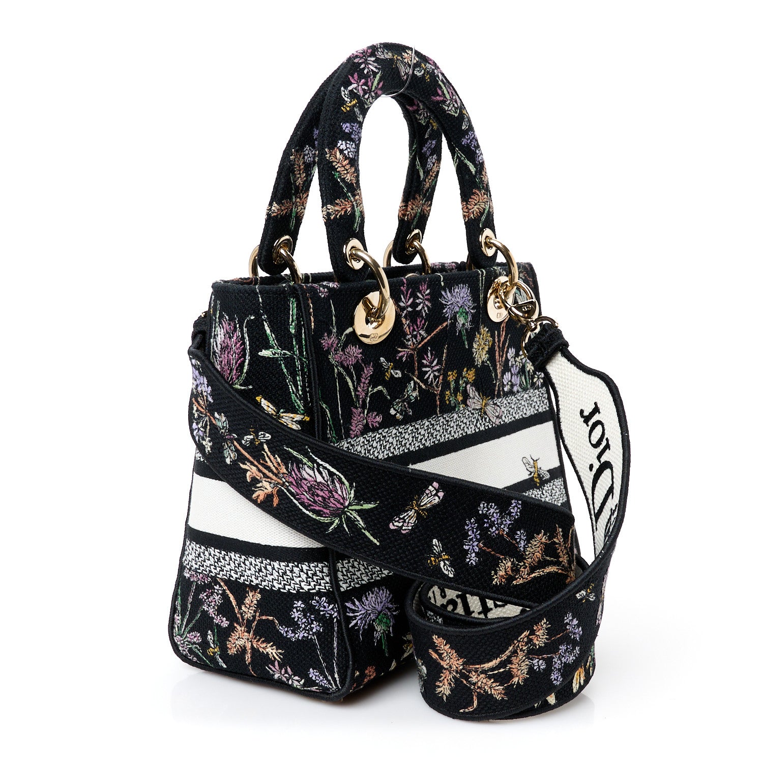 Christian Dior Canvas Embroidered Herbarium Medium Lady D-Lite Black Multicolor 3 of 10