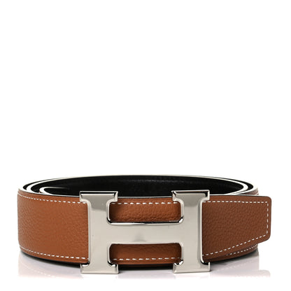 Hermes Box Togo 32mm H Belt 80 Black Gold 1 of 5