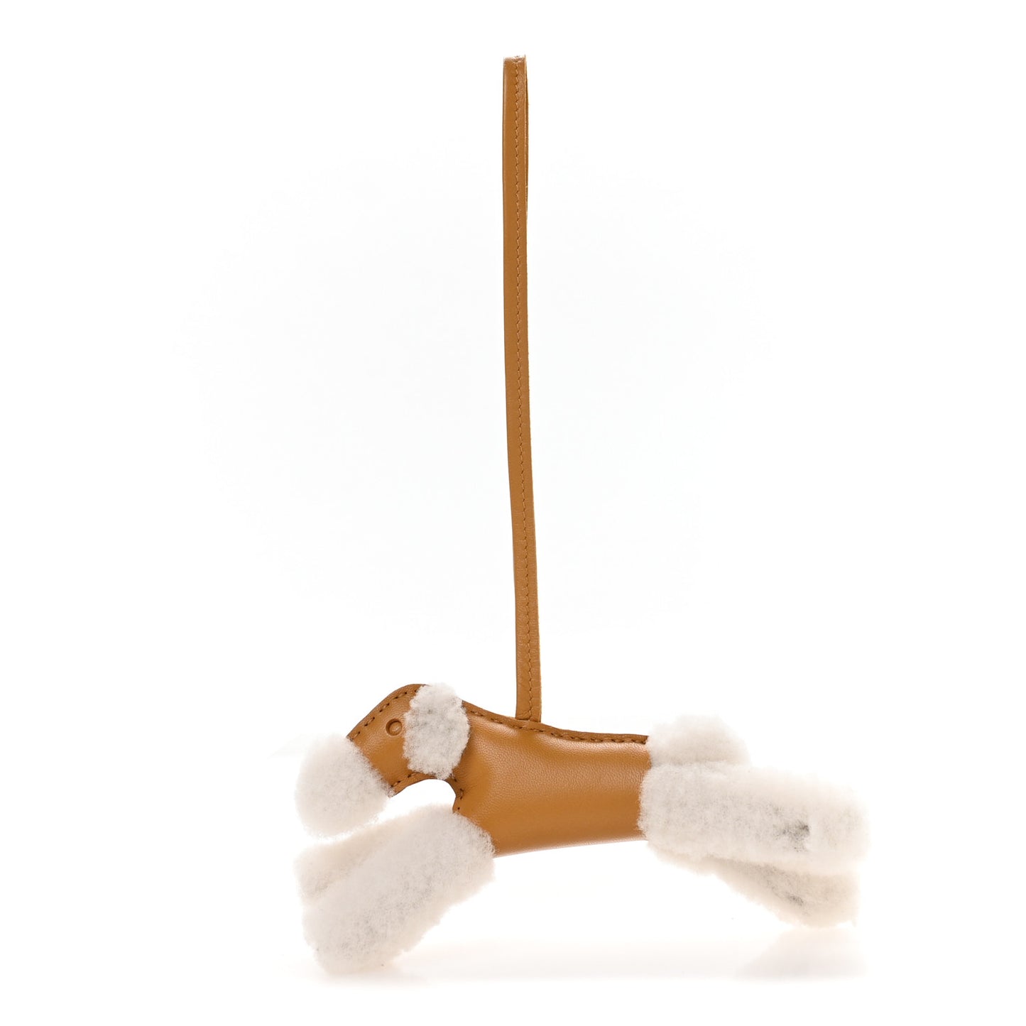 Milo Lambskin Shearling Budy Charm Sesame