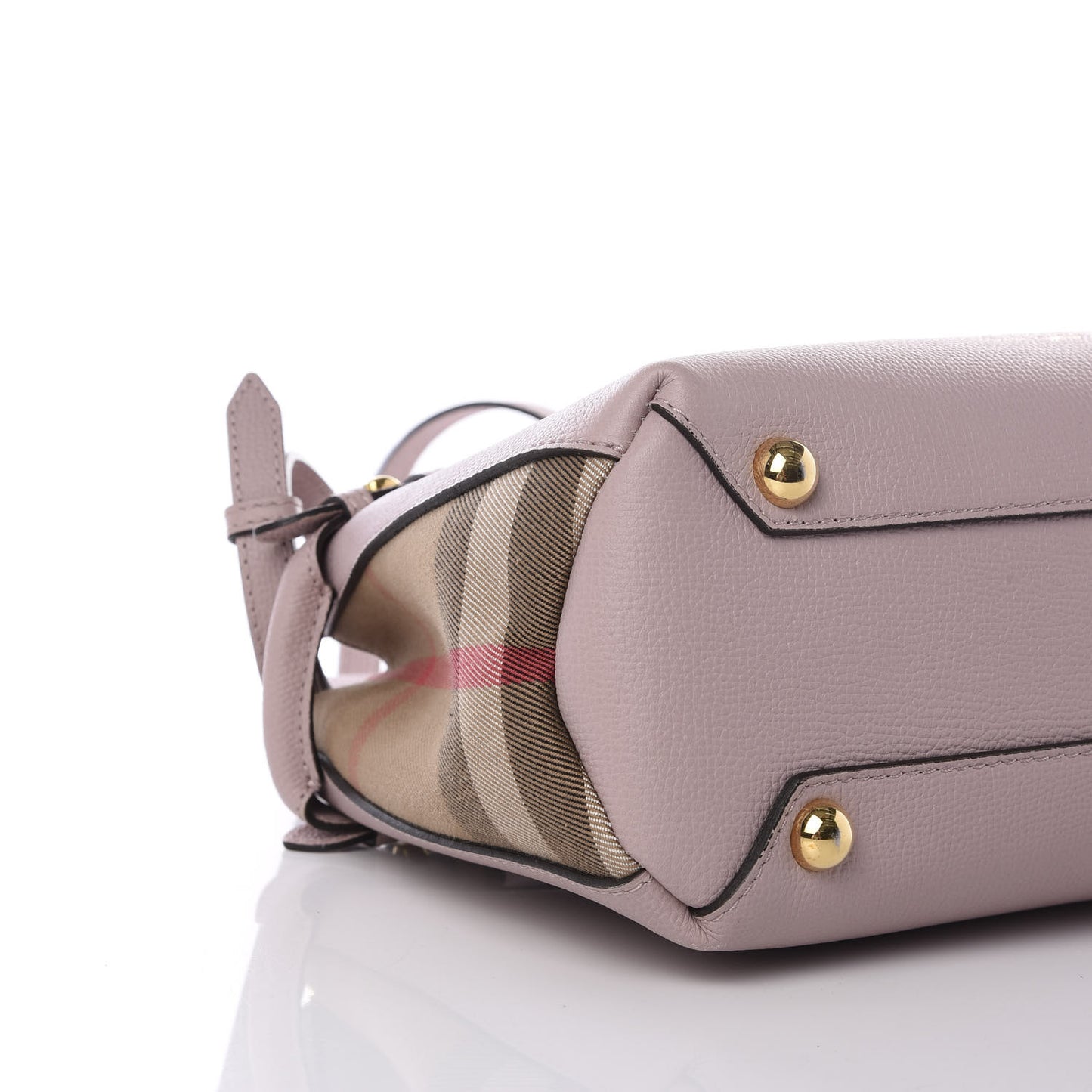 Grainy Calfskin House Check Small Banner Tote Light Pink