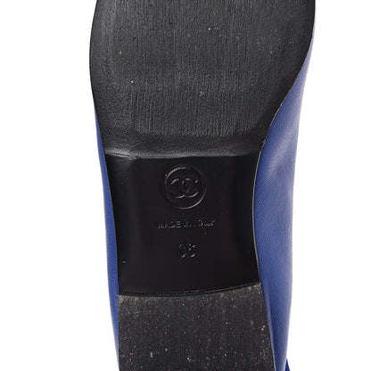 Chanel Calfskin CC Cap Toe Ballerina Flats 36 Blue 5 of 8