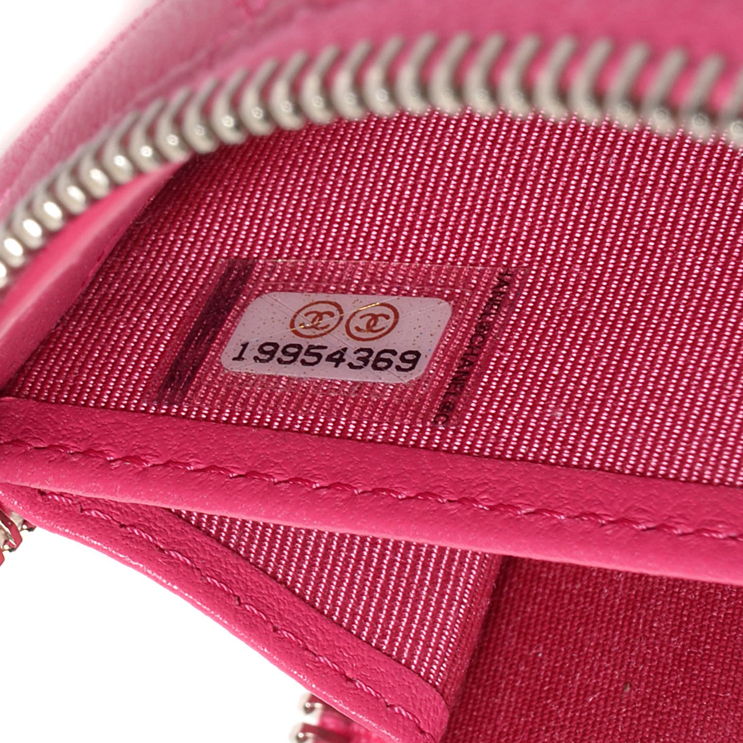 Lambskin Zip Around Large Gusset Wallet Fuchsia