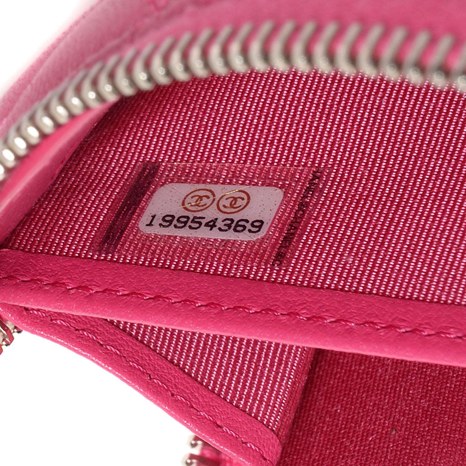 Chanel Lambskin Zip Around Large Gusset Wallet Fuchsia 10 of 11
