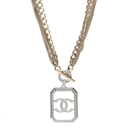 Chanel Crystal Chain CC Multi Strand Necklace Gold 1 of 3