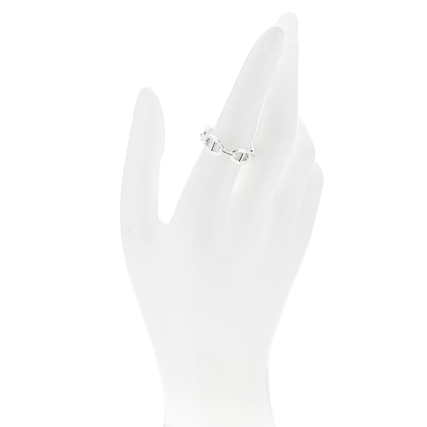 Hermes Sterling Silver PM Chaine d'Ancre Enchainee Band Ring 56 7.5 2 of 9