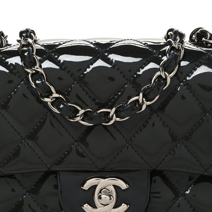 Chanel Patent Calfskin Quilted Mini Rectangular Flap Navy Blue 8 of 11