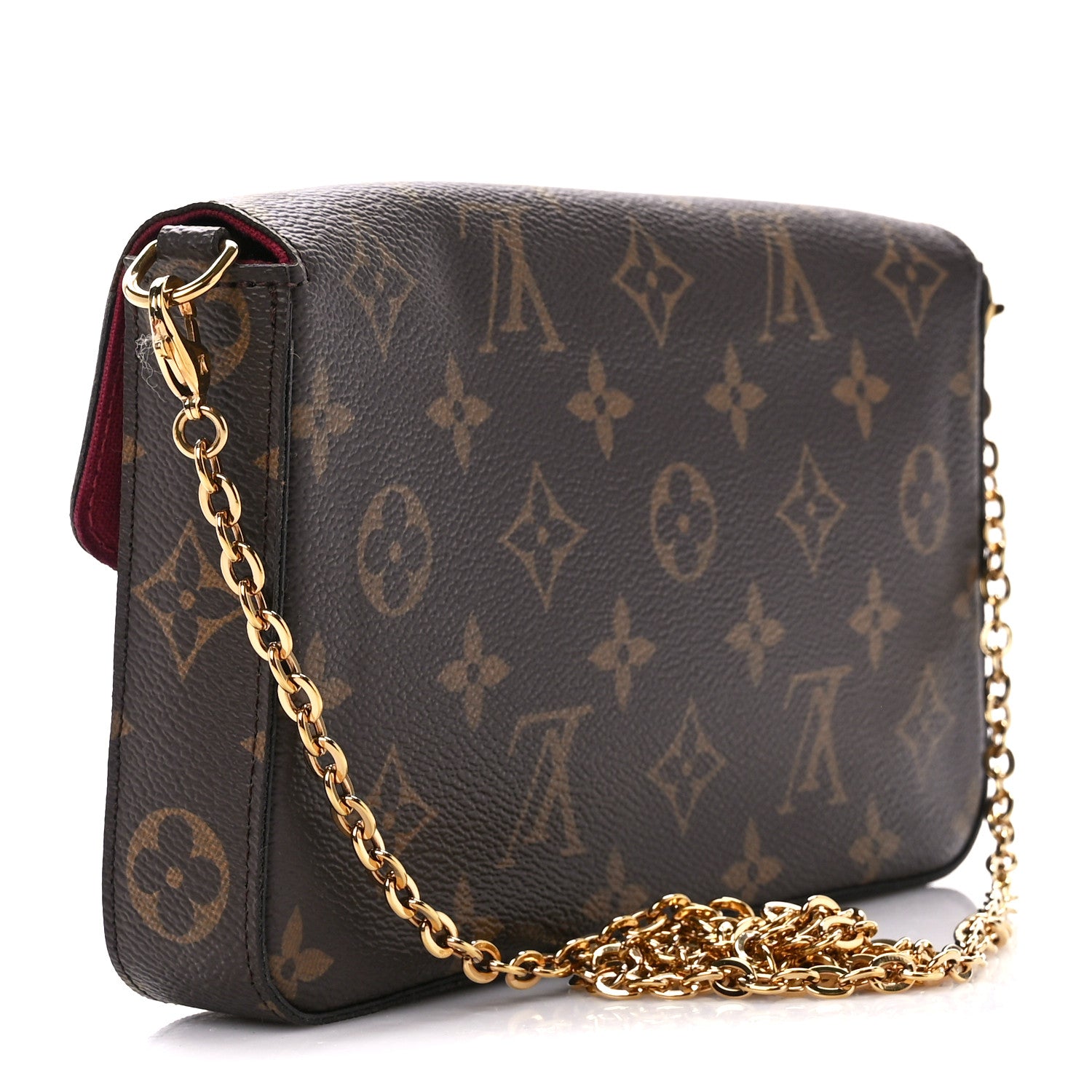 Louis Vuitton Monogram Pochette Felicie Chain Wallet Fuchsia 4 of 13