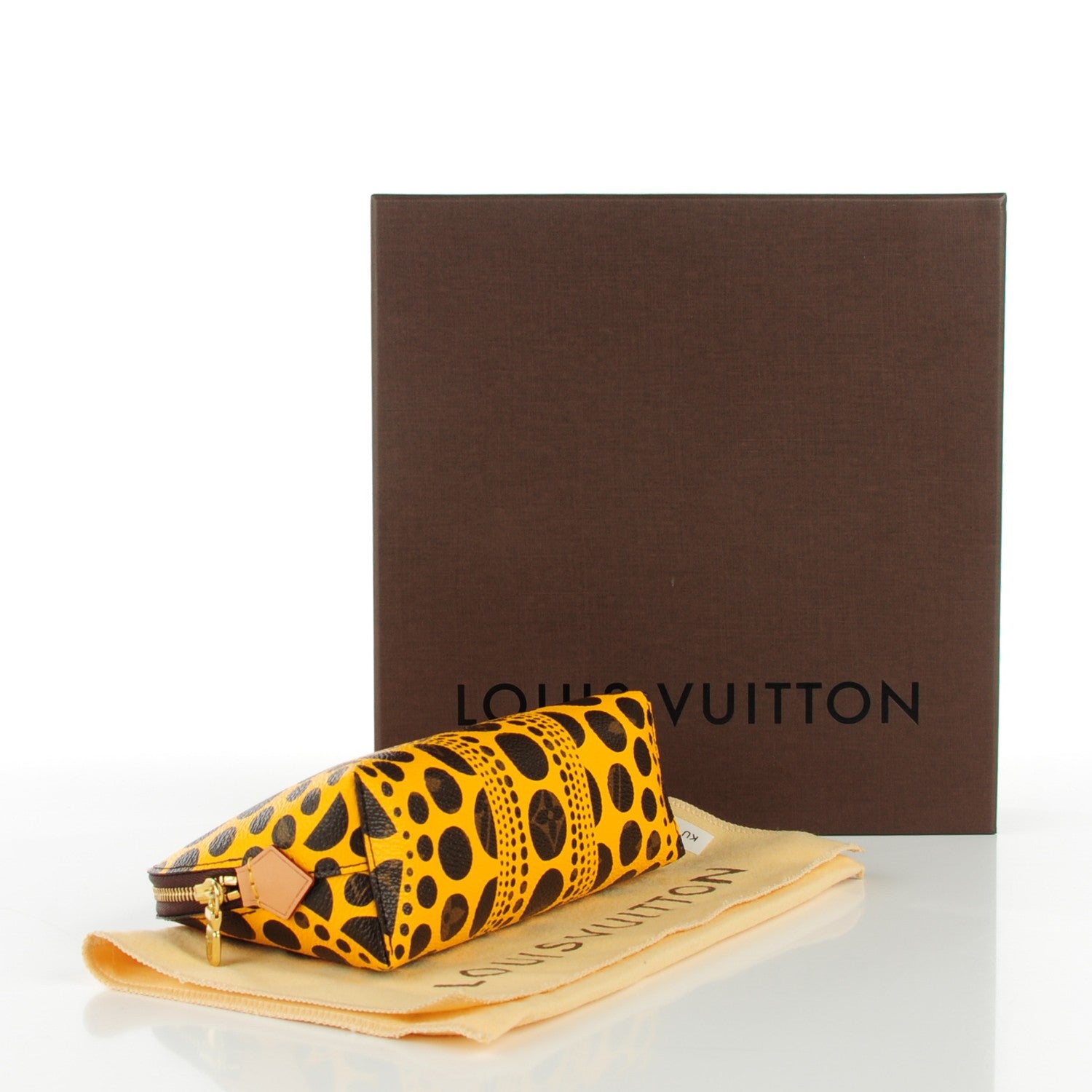 Louis Vuitton Monogram Kusama Pumpkin Dots Cosmetic Pouch Yellow 4 of 7