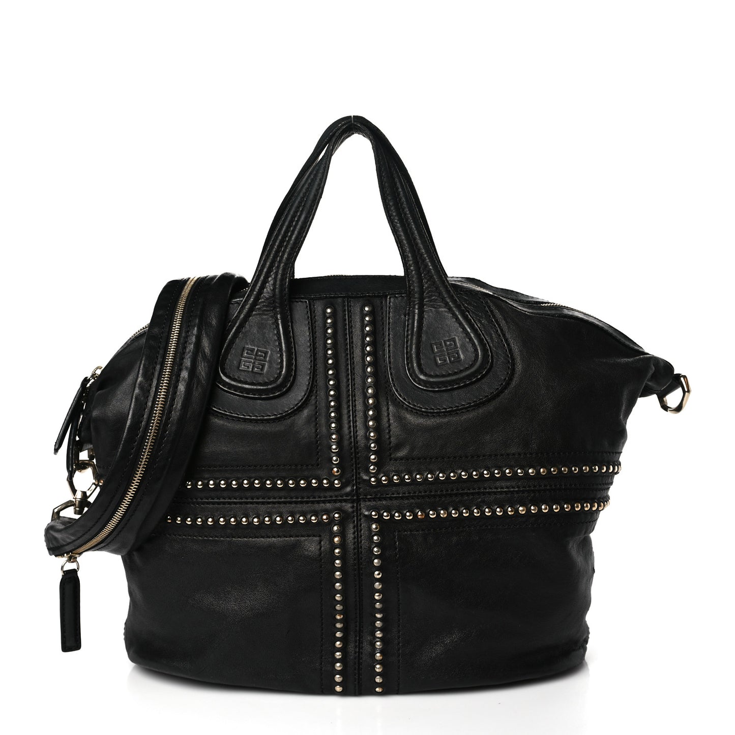 Lambskin Studded Medium Nightingale Black
