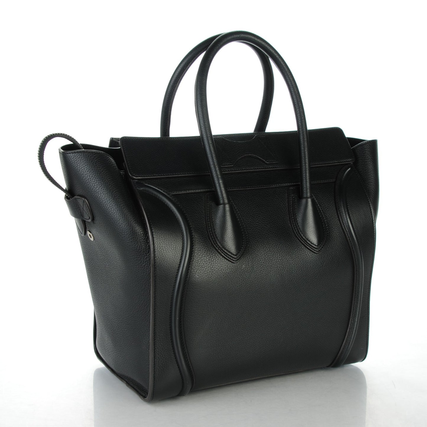 Drummed Calfskin Mini Luggage Black