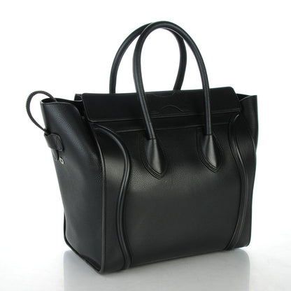 Celine Drummed Calfskin Mini Luggage Black 3 of 9