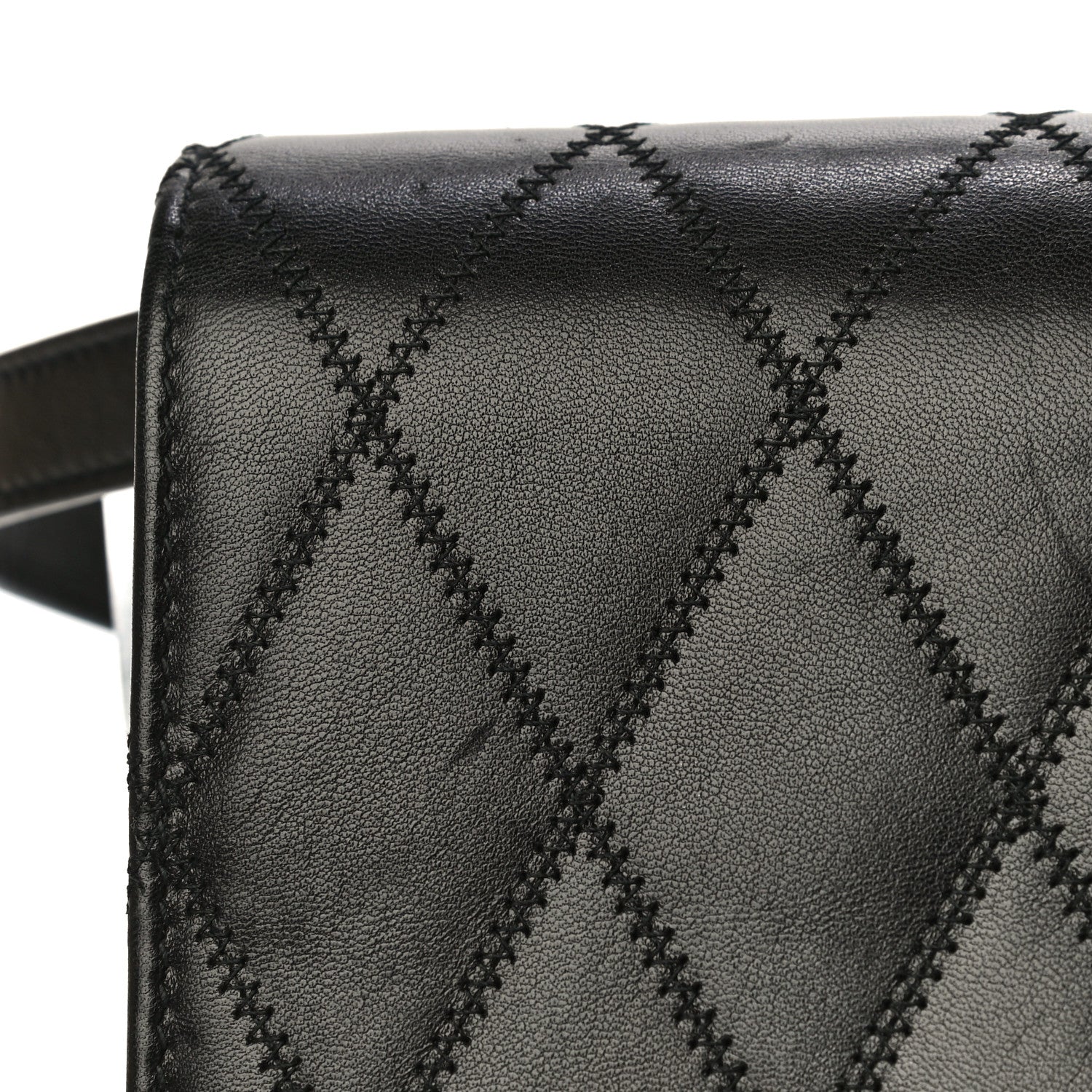 Saint Laurent Lambskin Diamond Quilted Monogram Angie Chain Bag Black 22 of 31