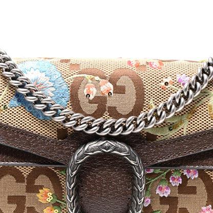 Gucci Monogram Jumbo GG Textured Dollar Calfskin Embroidered Small Dionysus Shoulder Bag Camel Ebony New Acero Multicolor 8 of 11