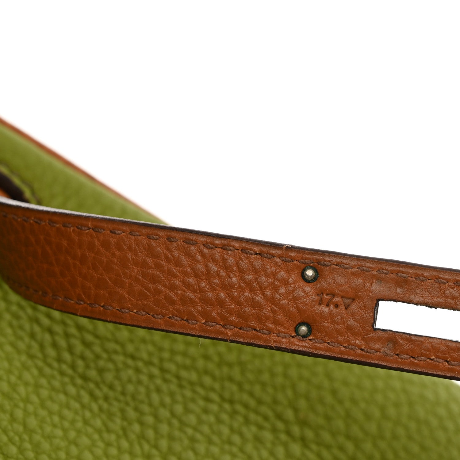 Hermes Fjord Togo Tri-Color Kelly Retourne 32 Vert Anis Gold Vert