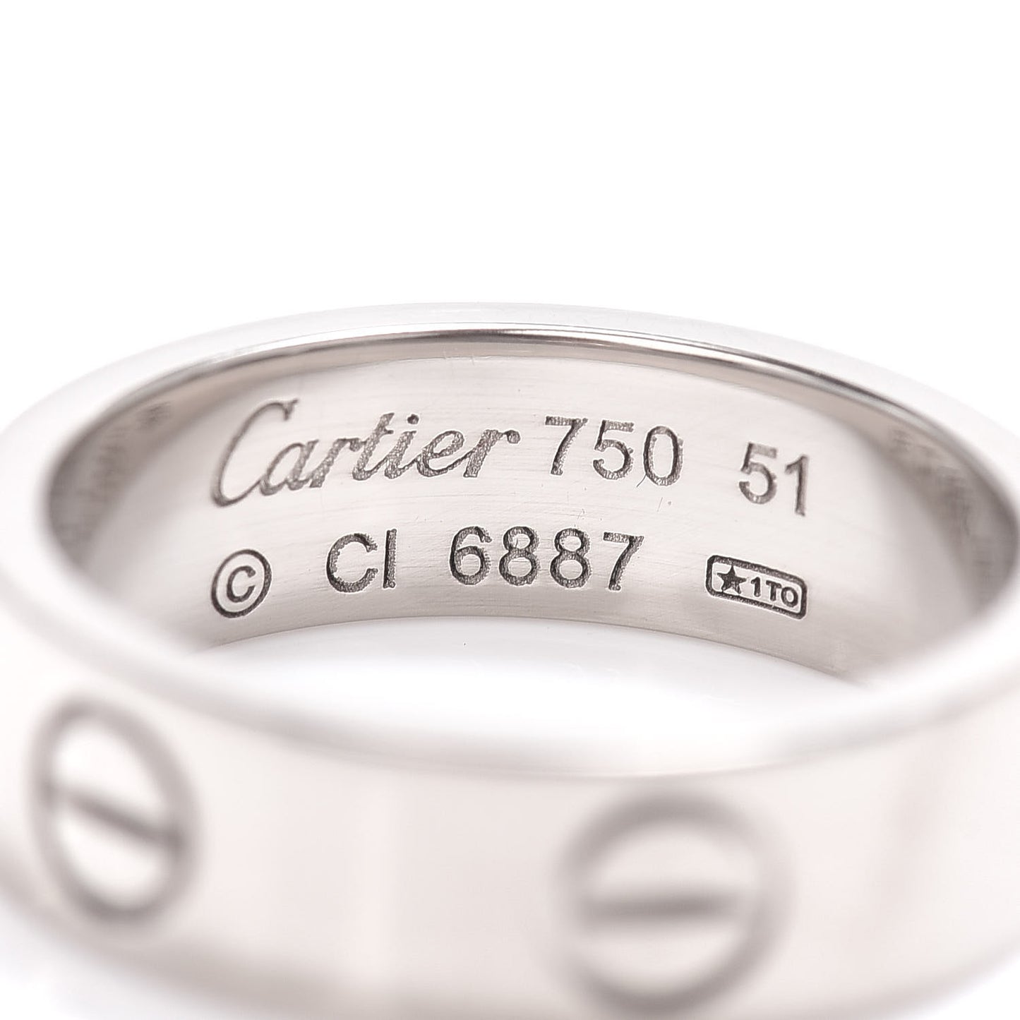 18K White Gold 5.5mm LOVE Ring 51 5.75