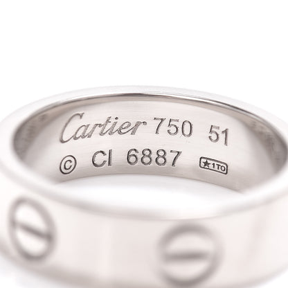 Cartier 18K White Gold 5.5mm LOVE Ring 51 5.75 4 of 4