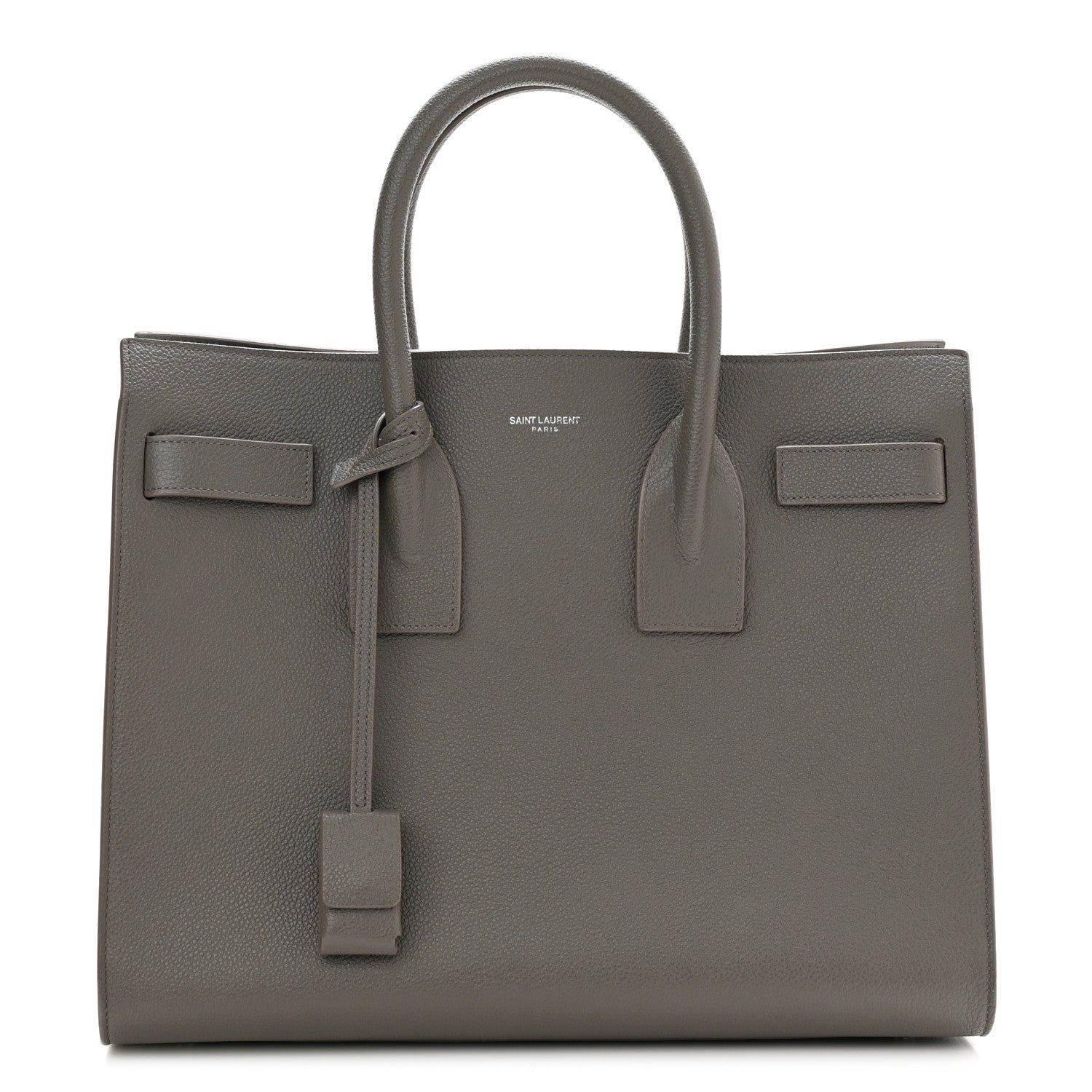 Saint Laurent Grained Calfskin Small Sac De Jour Fog 1 of 13