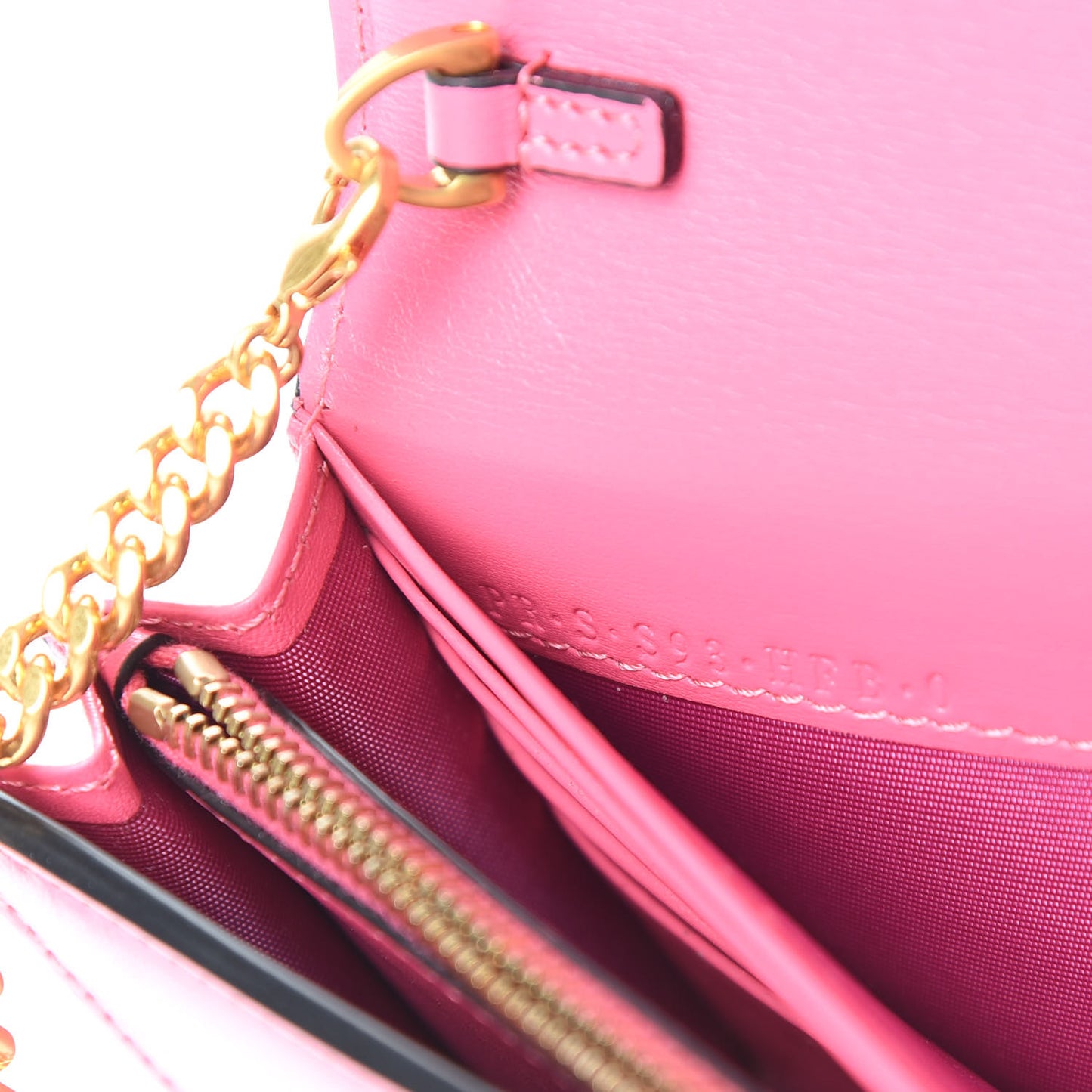 Smooth Calfksin Vlogo Wallet On Chain Feminine Pink