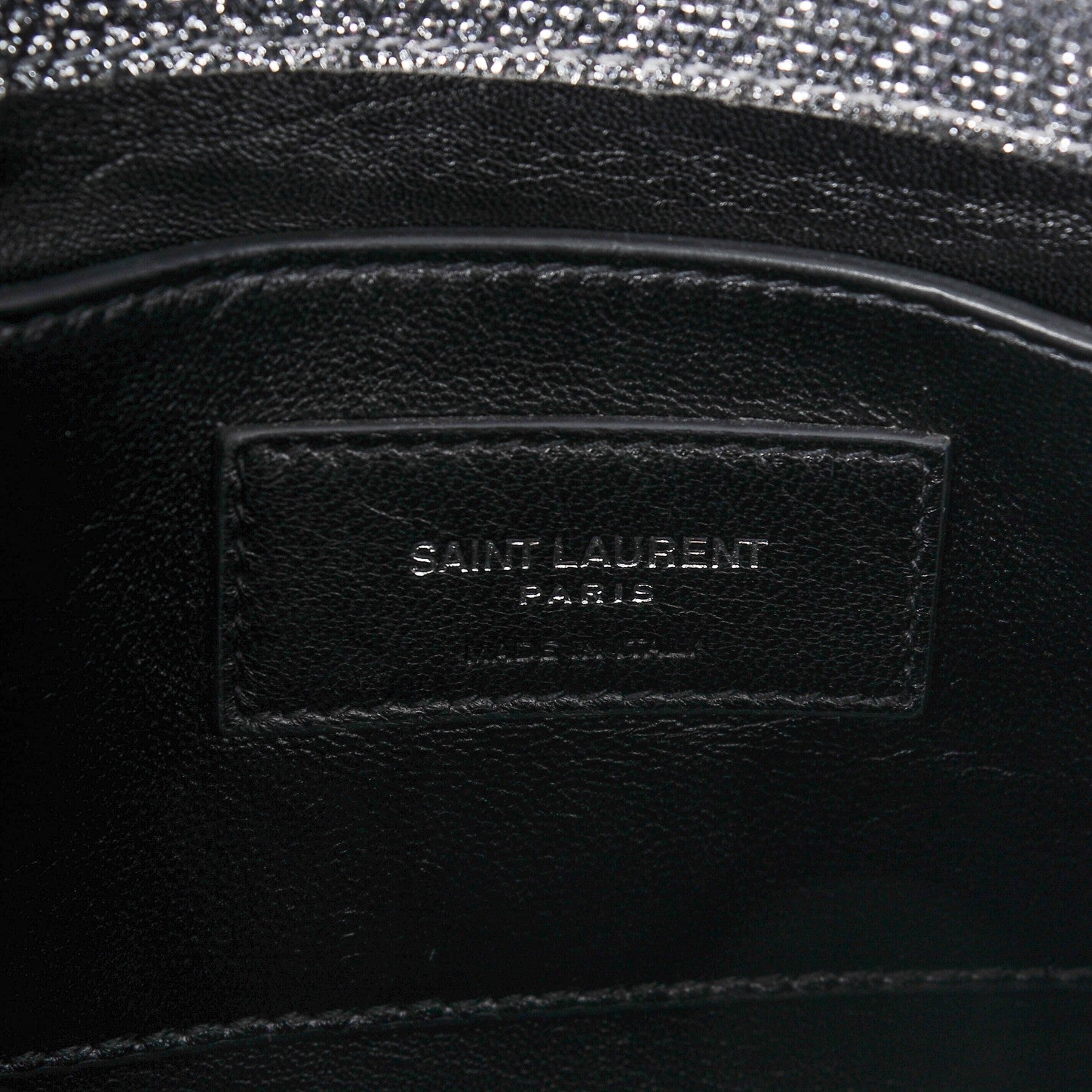Saint Laurent Metallic Canvas Woven Medium Classic Monogram Kate Satchel Silver 5 of 5