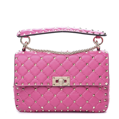 Valentino Garavani Nappa Medium Rockstud Spike Shoulder Bag Pink Orchid 1 of 9