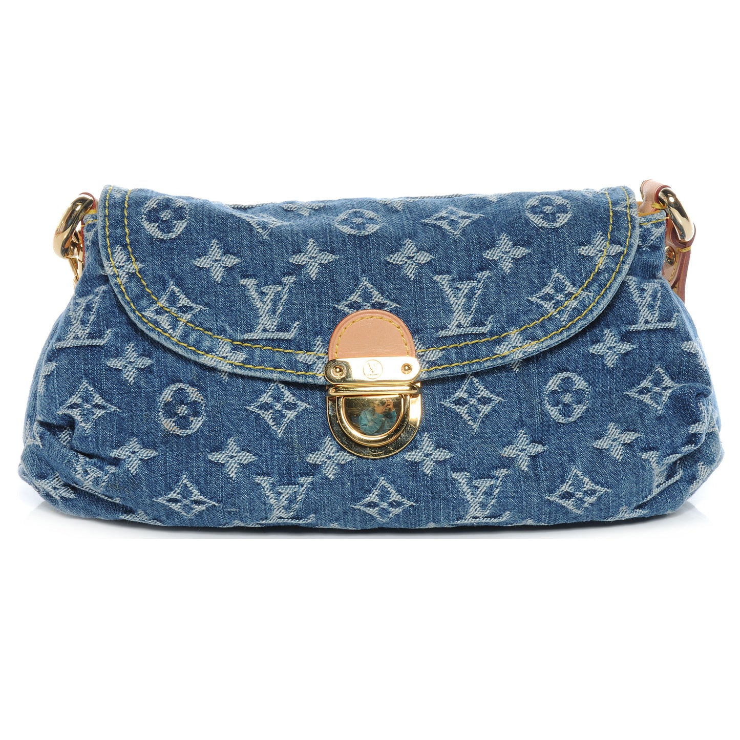 Monogram Denim Mini Pleaty Blue