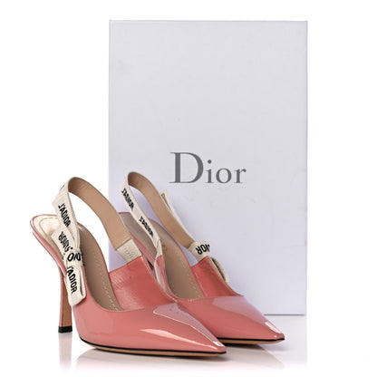 Christian Dior Patent Ribbon J'Adior Slingback 100mm Pumps 38.5 Pink 10 of 10