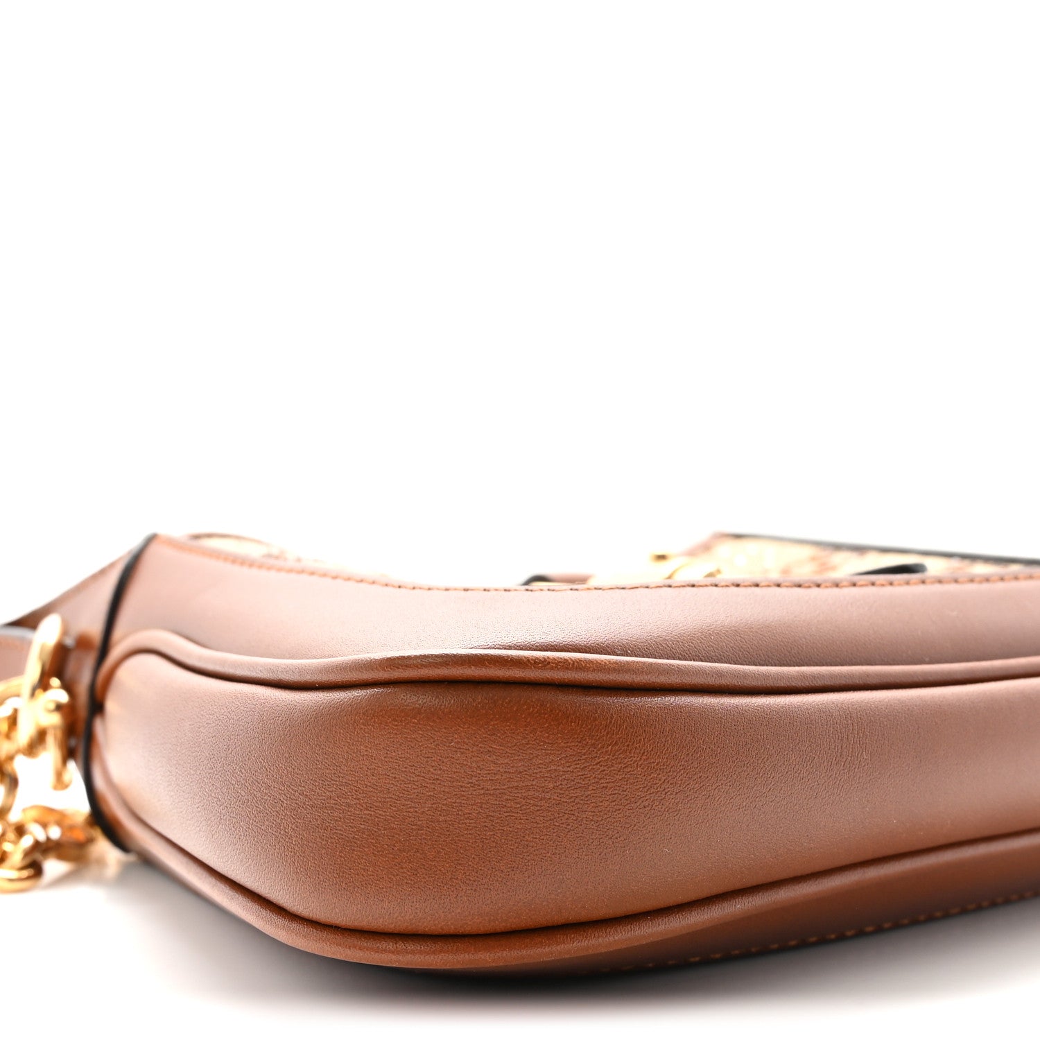 Gucci New Canvas Charisma Calfskin Crystal GG Monogram Mini Jackie 1961 Hobo Camel Ebony 8 of 9