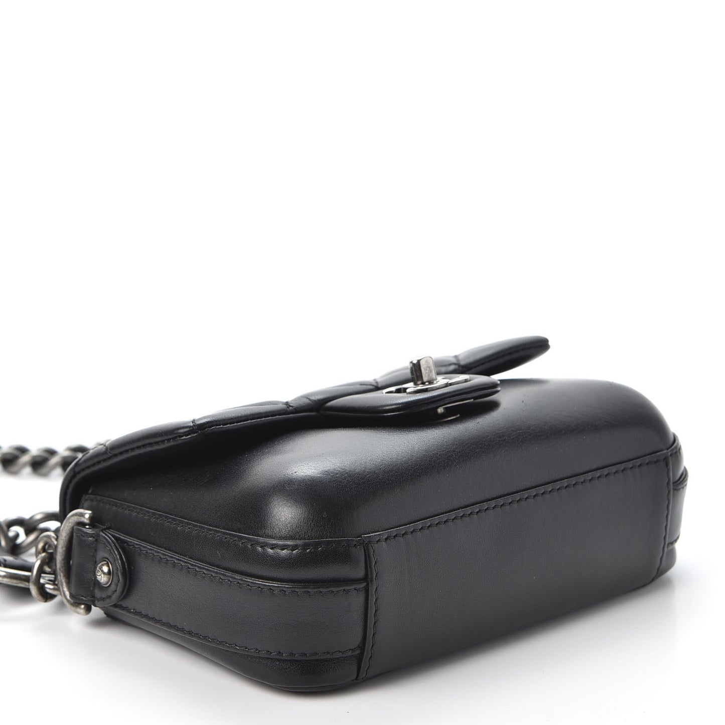 Calfskin Quilted Small Rock My Shoulder Flap Black