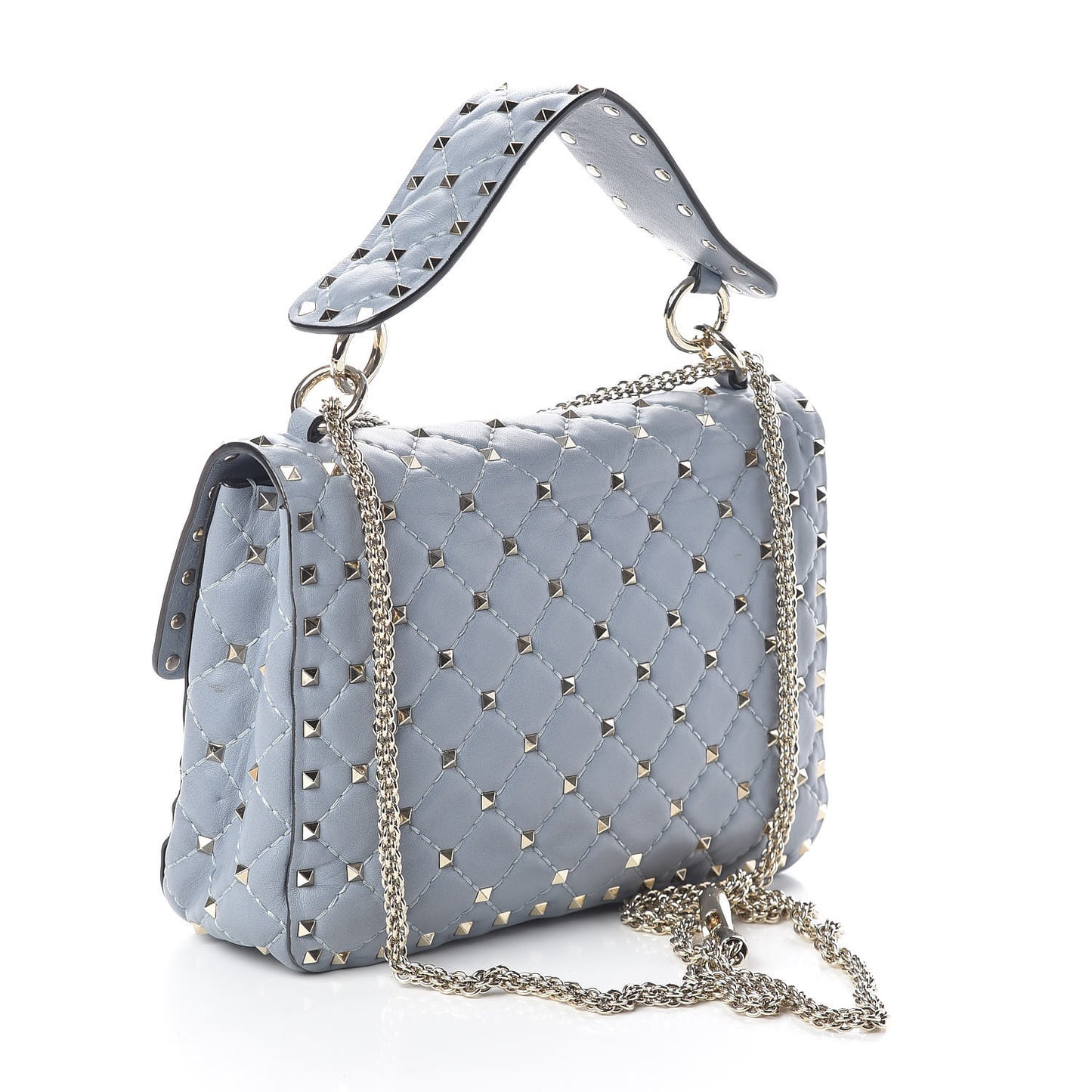 Nappa Medium Rockstud Spike Shoulder Bag London Stone