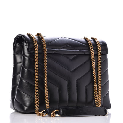Saint Laurent Calfskin Y Quilted Monogram Small Loulou Chain Satchel Black 3 of 8