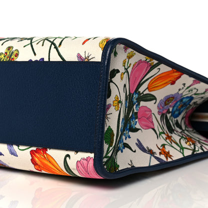 Gucci Canvas Large Flora Tote Navy Multicolor 11 of 11