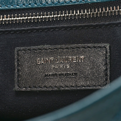 Saint Laurent Crinkled Calfskin Matelasse Monogram Medium Niki Chain Satchel Peacock Green 6 of 10